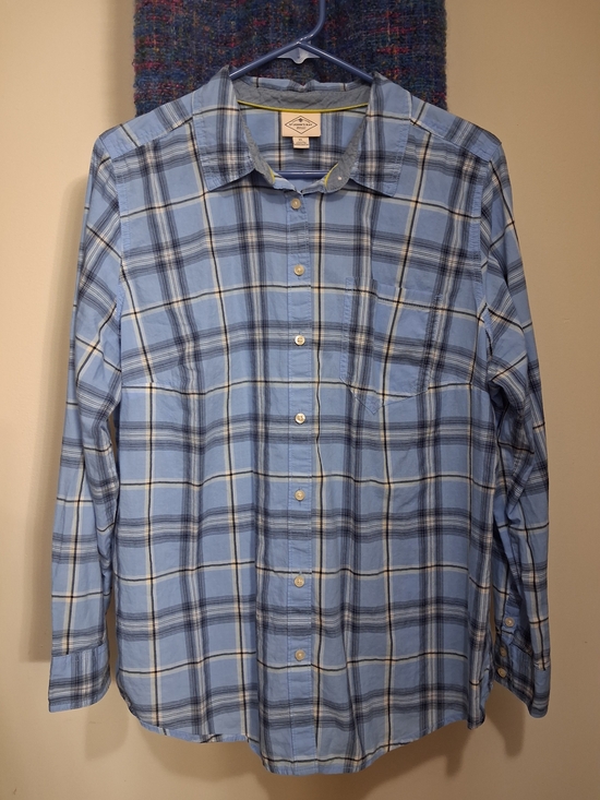 St. John's Bay Tops - St John's Bay Women's XL Plaid Blue Button Down Shirt